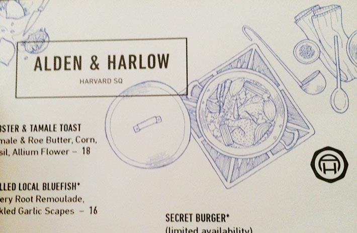 alden & harlow  menu