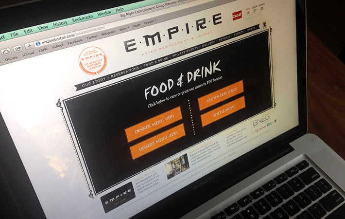 empire website page